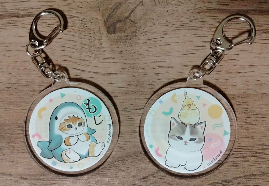 筆者撮影（セリア、mofusando アクリルキーホルダー）