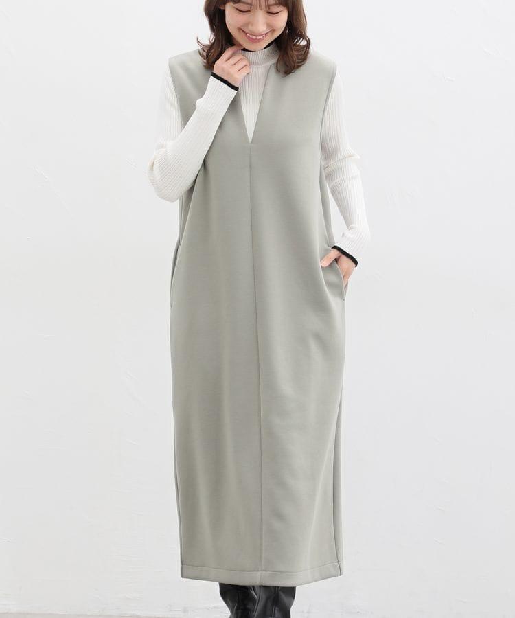 ハニーズ、キーネックジャンスカ（カーキ）、着用例の画像