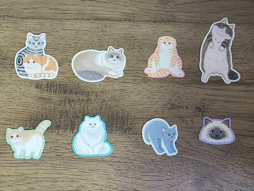 セリア、上質フレークシール 大きな猫の画像