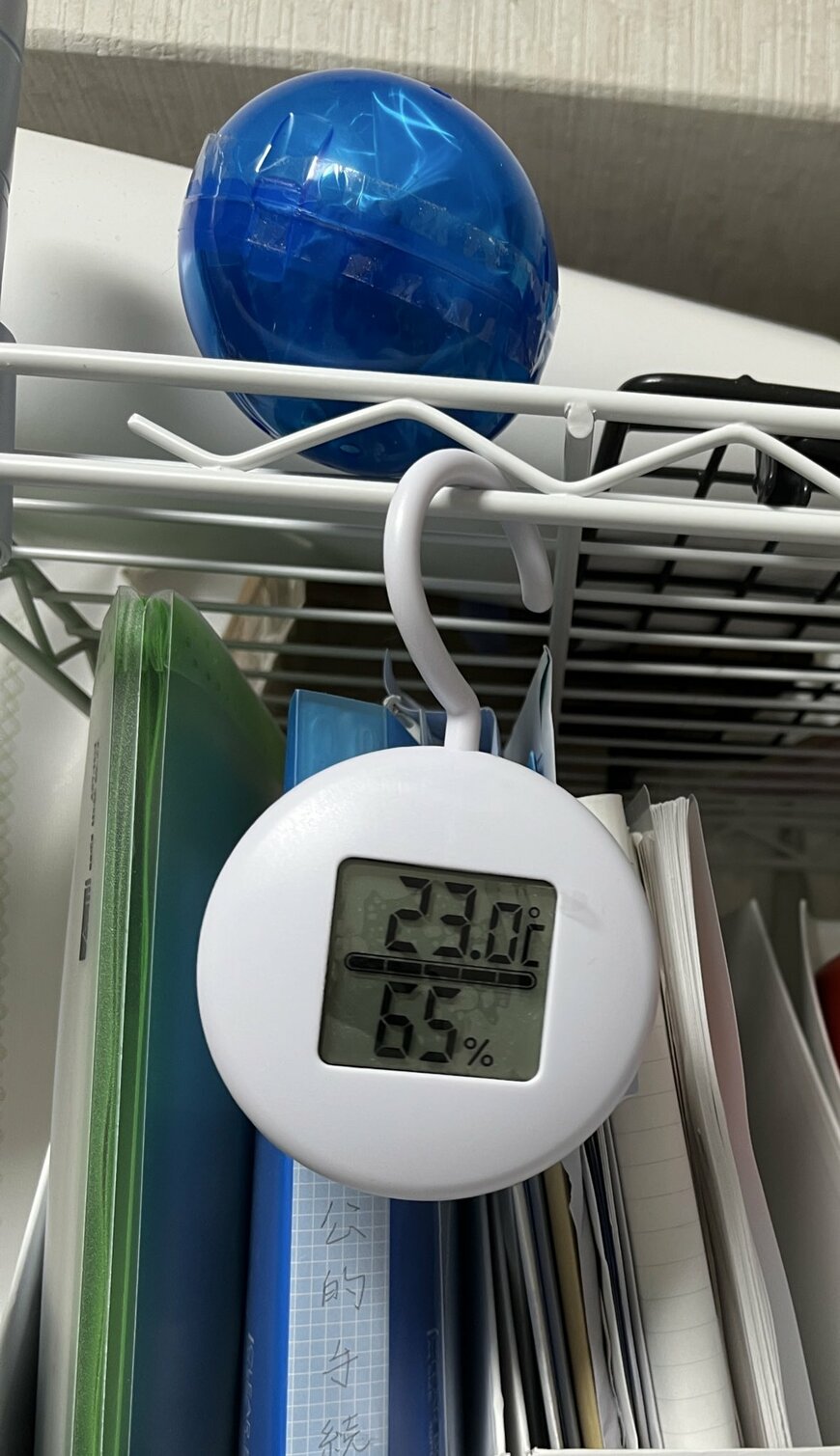部屋に置いていた温湿度計