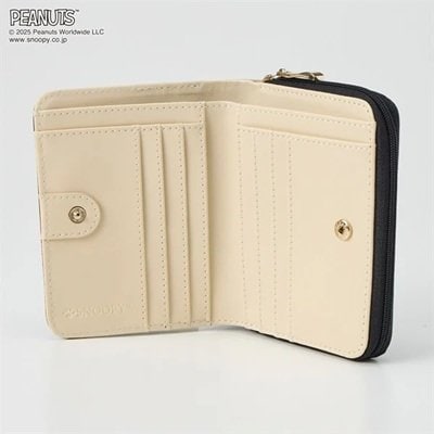 ピーナッツ(PEANUTS) バイカラー ラウンドファスナー折財布