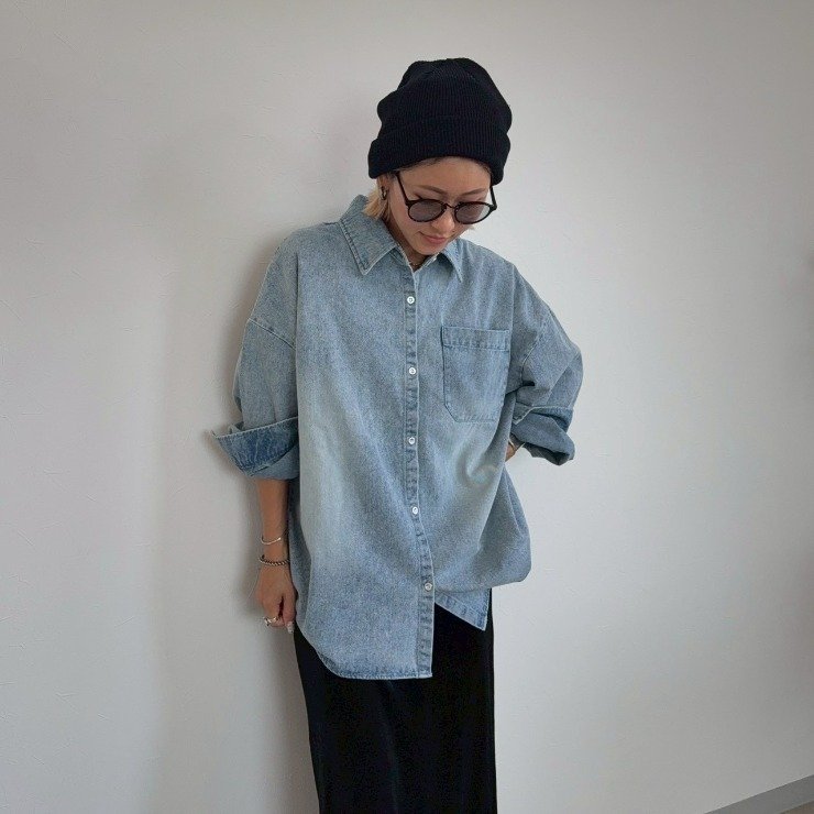 出所：しまむら公式　レディース　ビッグデニムシャツ（anna）