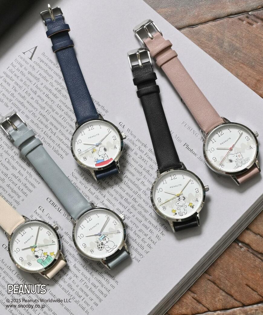 出所：ハニーズ公式オンラインストア スヌーピー／カジュアルレザーウォッチ