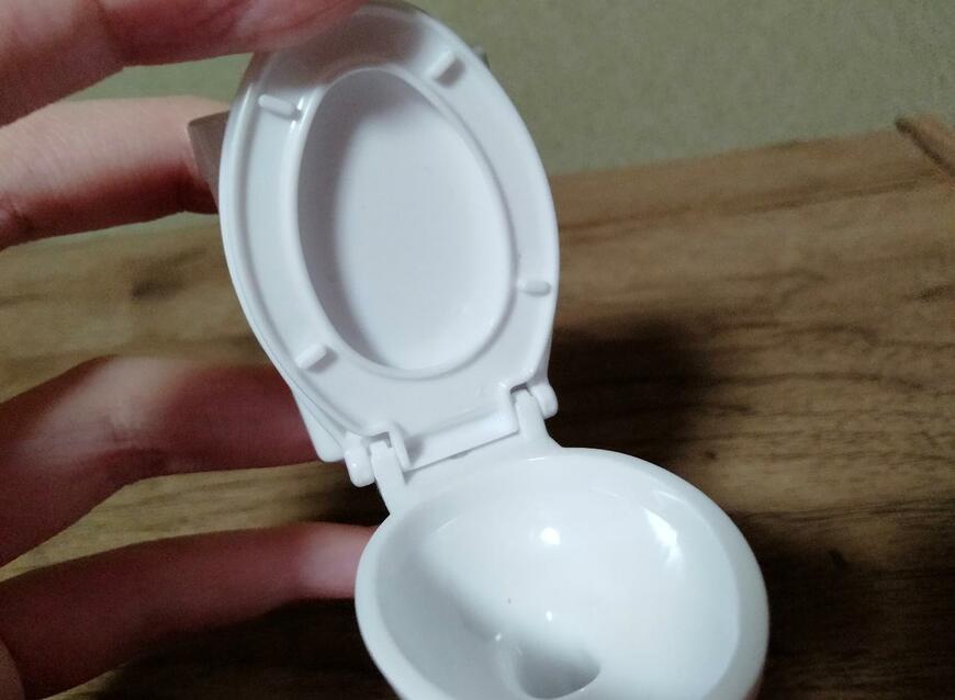 筆者撮影（セリア、ミニチュア 洋式トイレ）