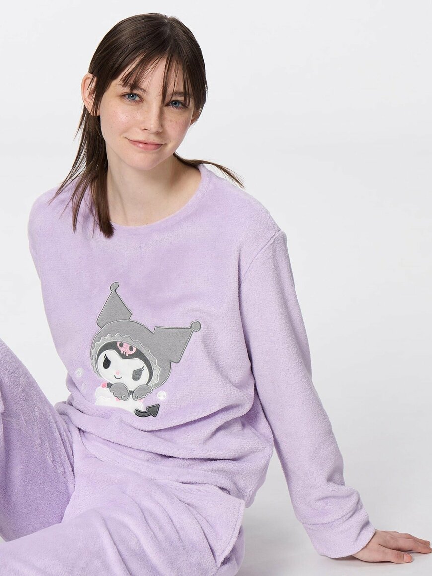 GU公式 マシュマロフィールラウンジセット(長袖)Sanrio characters