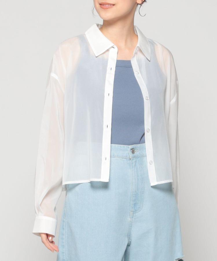 ハニーズ、ショート丈シアーシャツ画像