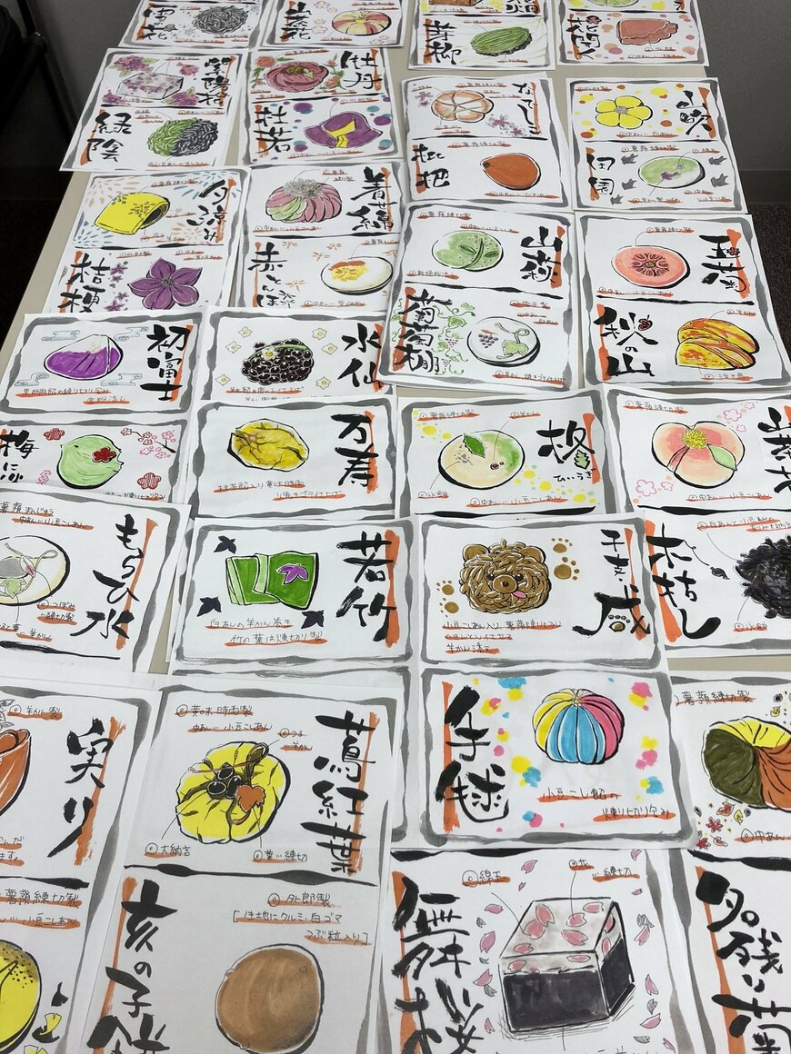 お店に飾るお菓子の絵