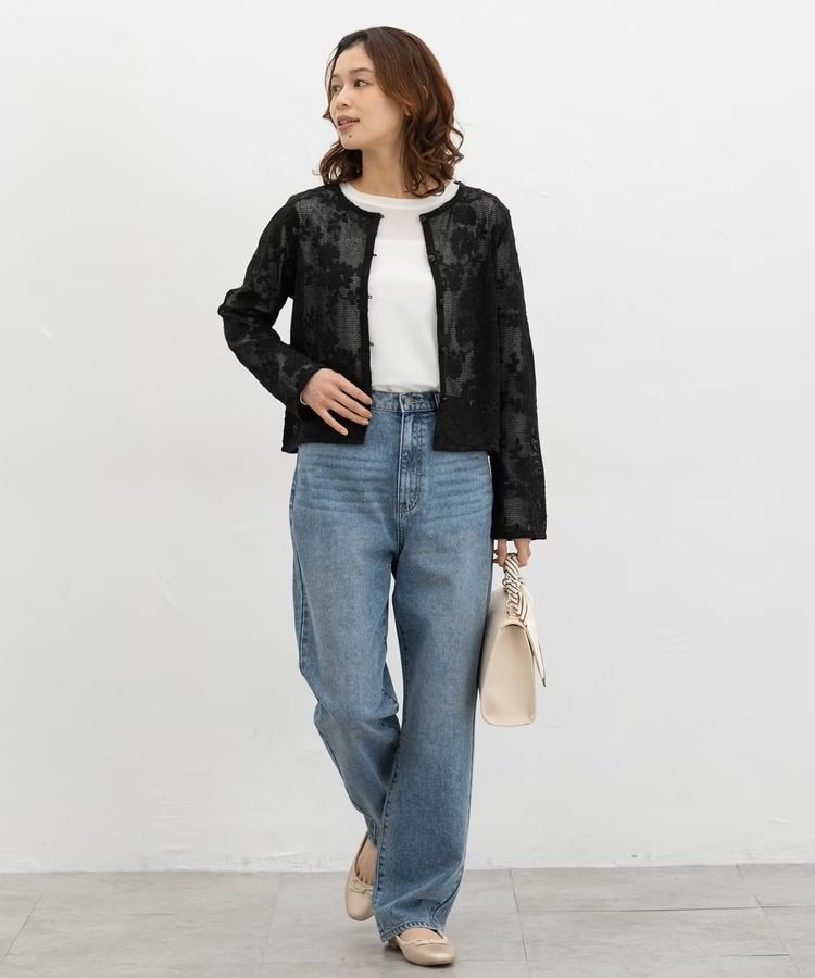 ハニーズ公式通販　刺繍メッシュカーディガンの画像