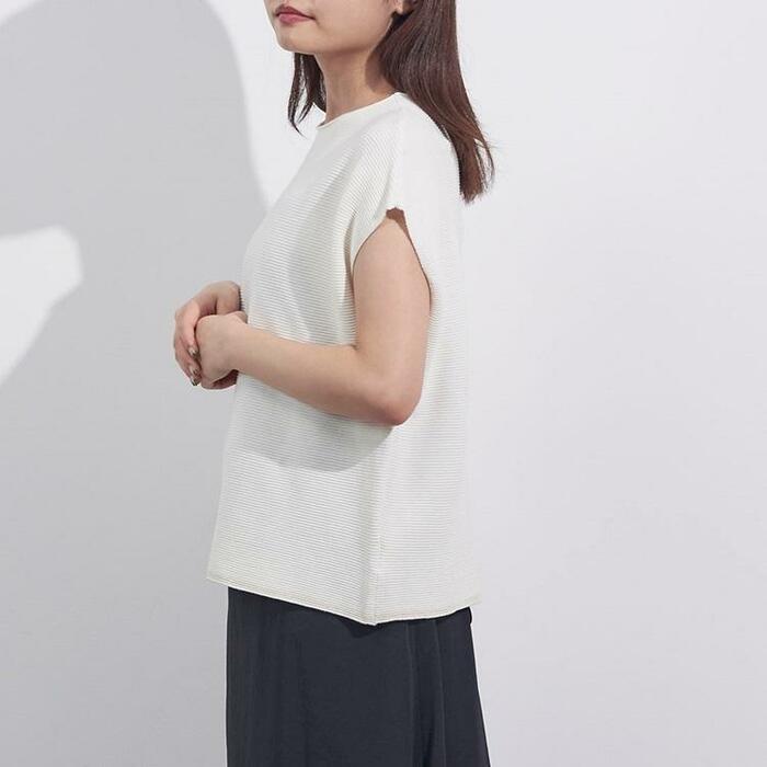 ガーターフレンチスリーブニット