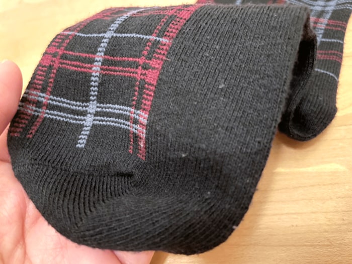 1日履いたあと、靴下を洗濯機に入れて乾燥までしてみました