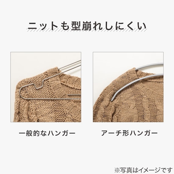 出所：ニトリ公式通販ニトリネット　すべりにくいアーチ型ハンガー（ラミー 幅42cm 20本組）