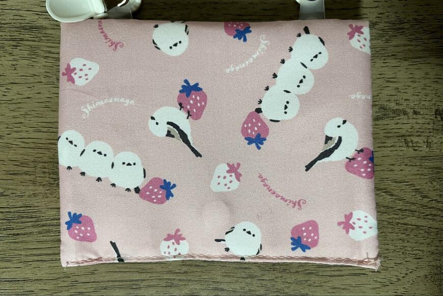 セリア、ポケットポーチ ティッシュケース付き シマエナガ