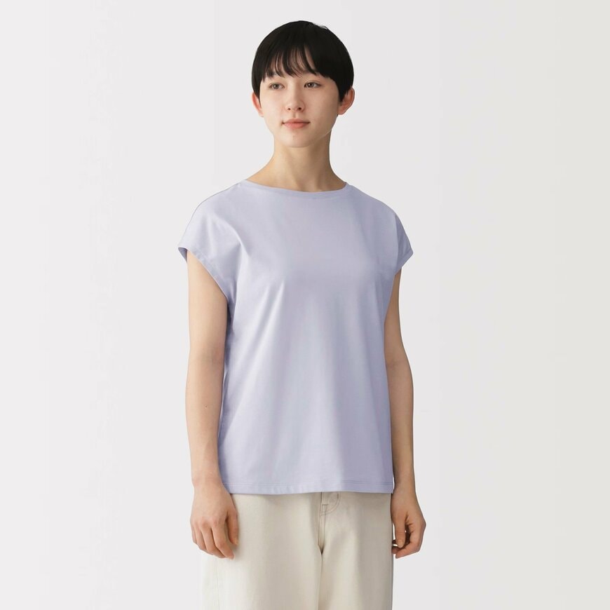 無印良品ネットストア 婦人 天竺編みフレンチスリーブTシャツの画像