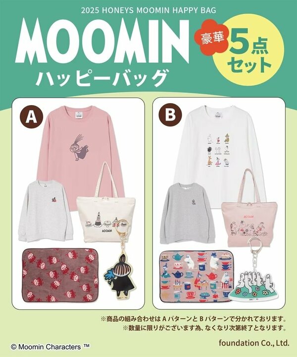 ムーミンの人気者が集まった豪華5点セットが3980円で販売中