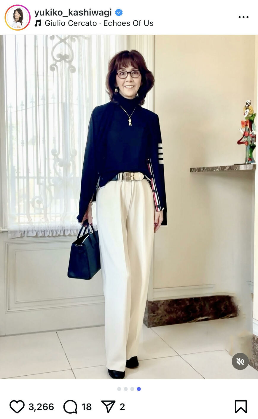 出所：柏木由紀子のInstagram（＠yukiko_kashiwagi）参照日：2025年10月17日