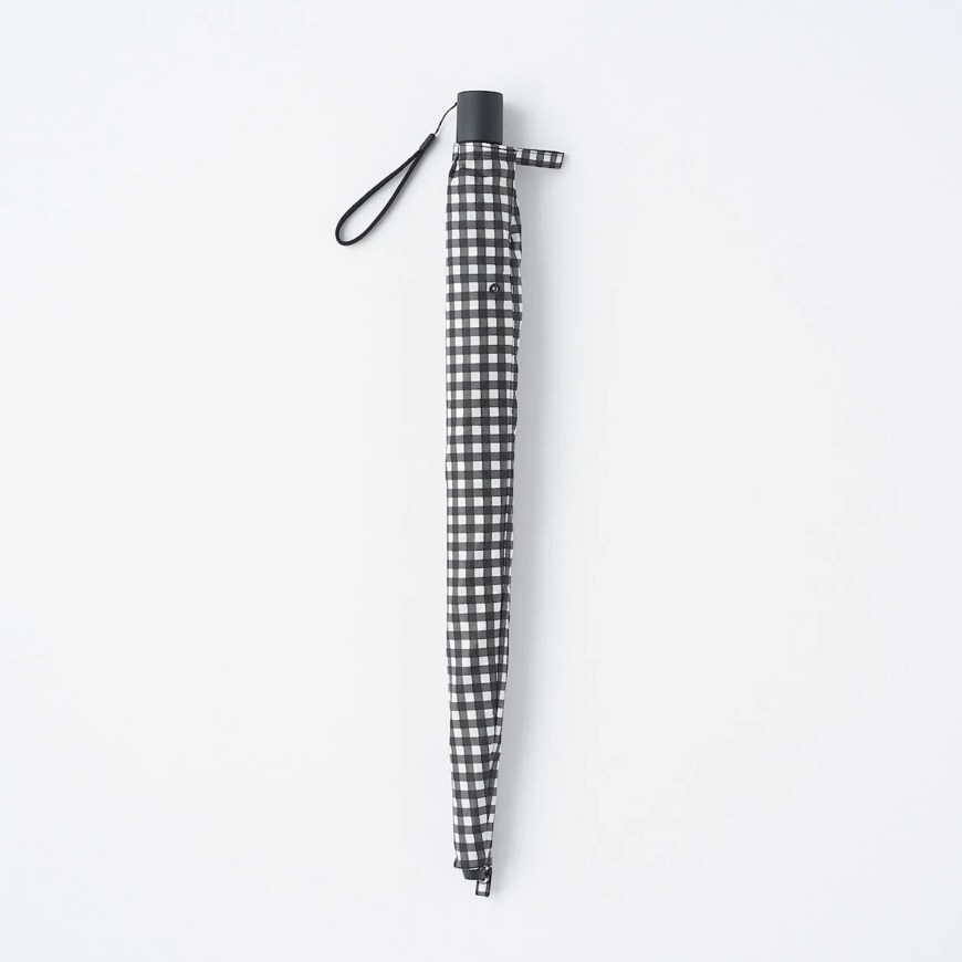 出所：無印良品ネットストア 2通りにたためる折りたたみ傘55cm（黒チェック）