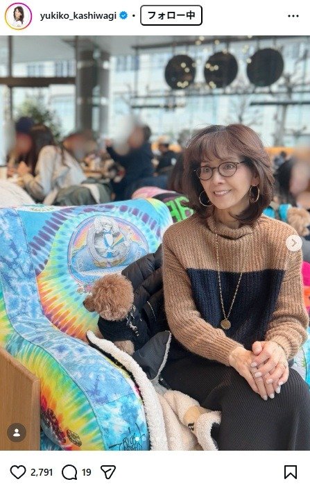 出所：柏木由紀子のInstagram（＠yukiko_kashiwagi） 参照日：2026年2月24日