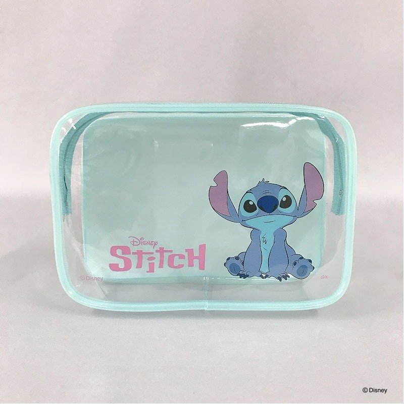 キャンドゥ公式　【数量限定】ディズニー／スティッチ　スクエアクリアポーチ（前）