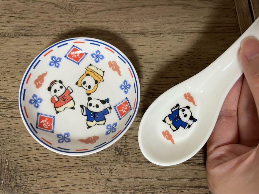 キャンドゥ、開心パンダレンゲ青・開心パンダプレートS青画像