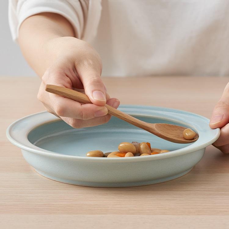 【美濃焼】 はじめてのうつわ すくいやすいプレート 19cm ウノフ