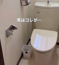 【トイレDIY】築40年戸建ての古い空間をアップデート。木目とホワイトのペーパーホルダーを設置し、明るい北欧風に仕上げる手軽な工夫！天板に小物を飾るのもOK