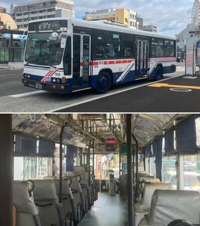 路面電車と併せて楽しみたい、旧型バス「キュービック」