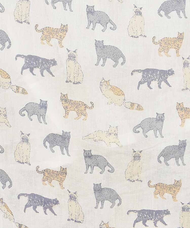Bleu Bleuet、ねこ柄コットンボイルスカート商品画像