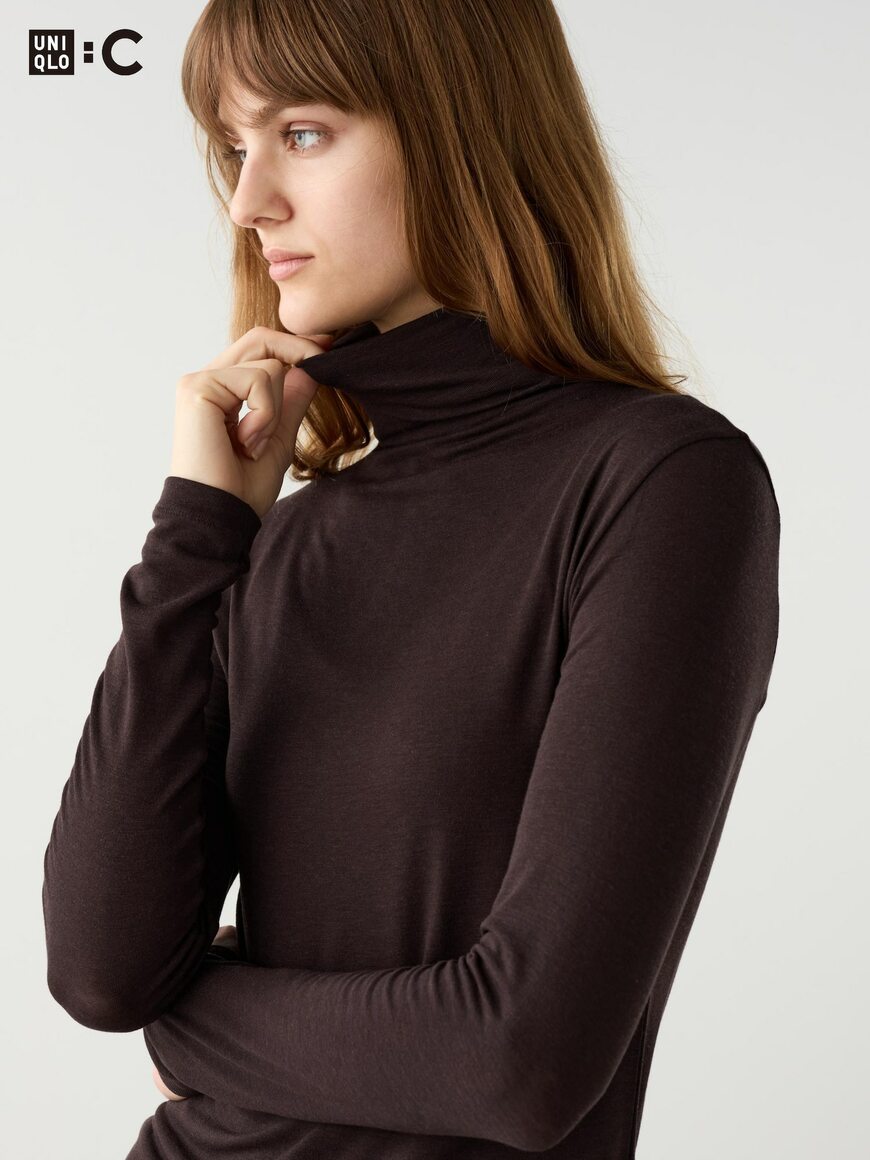 ユニクロ、極暖ヒートテックカシミヤブレンドタートルネックT 画像