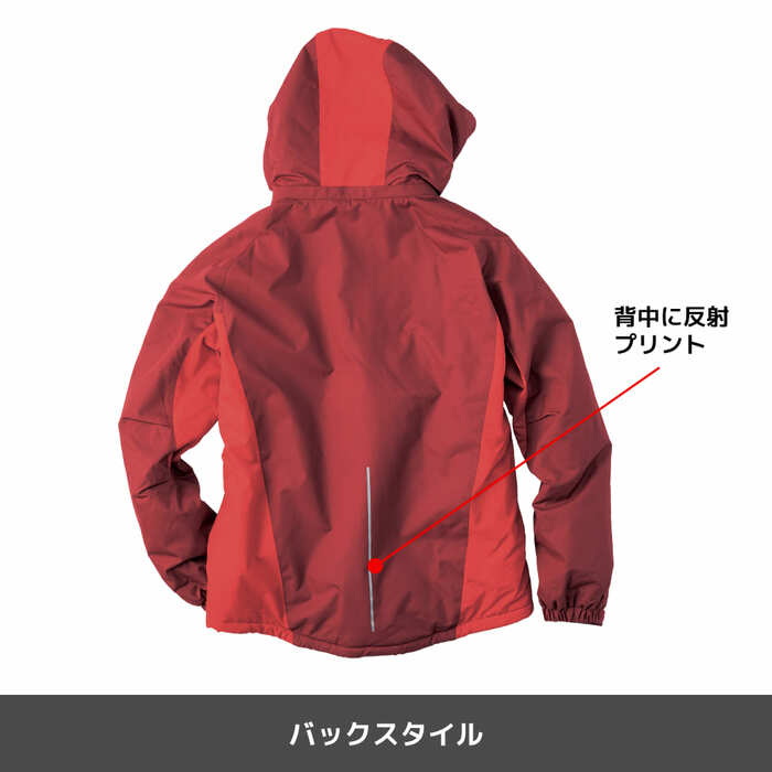 厚みのあるアクリルコーティングで、高い防風性と裏フリースで暖かさを実現