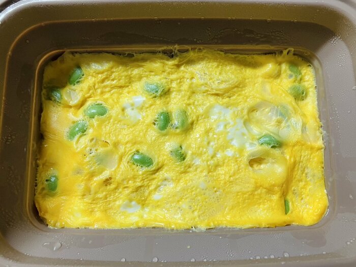 500Wの電子レンジで約1分加熱すると、完全に火が通りました