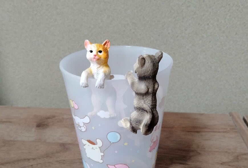 筆者撮影（ダイソー、縁にかけられるアニマル（猫））