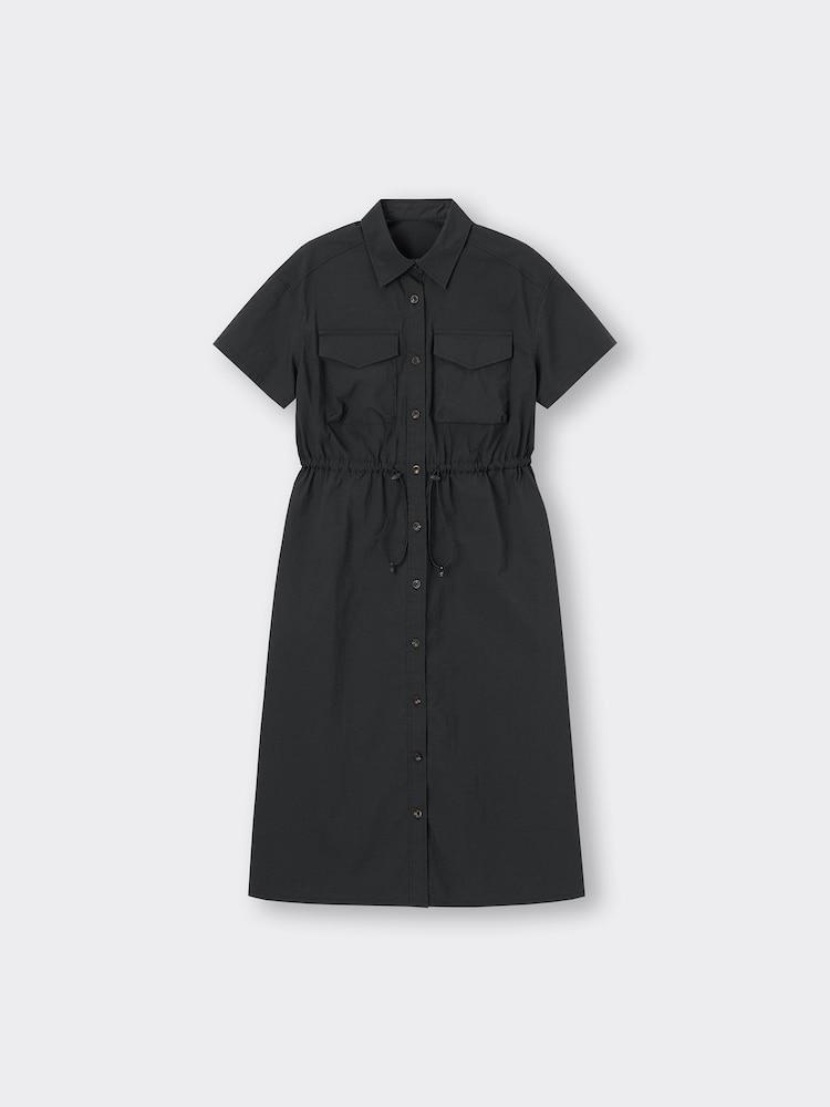 出所：GU公式 ワークシャツワンピース(半袖)Q
