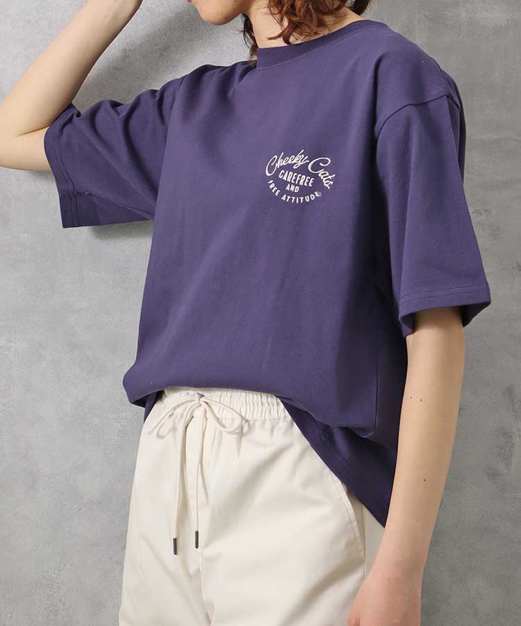 ブルーブルーエ公式　ネコ刺繍Tシャツ　画像