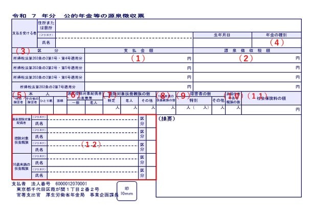 公的年金等の源泉徴収票