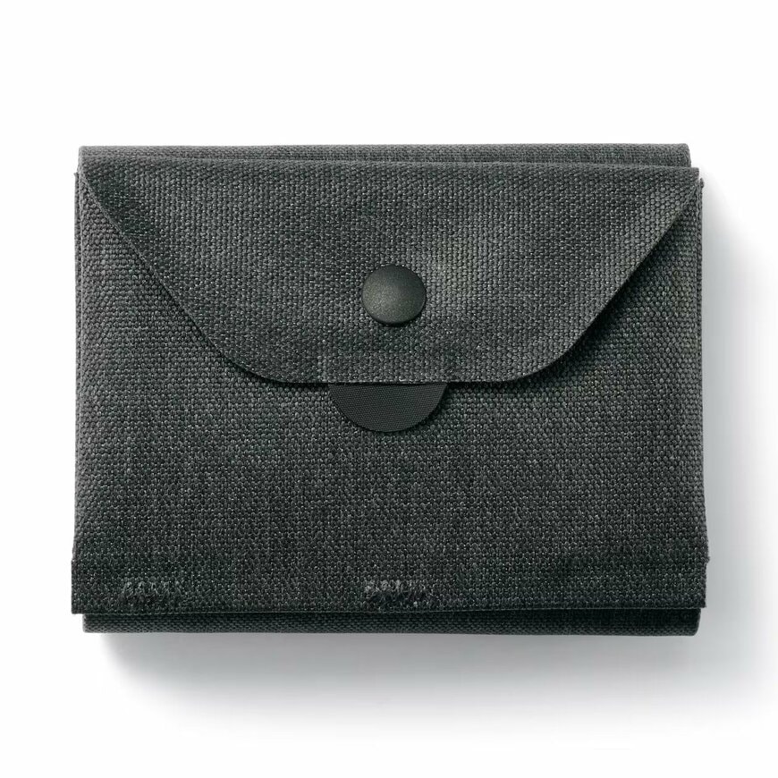 「耐水生地を使った ウェルダー 三つ折り財布(ダークグレー)」