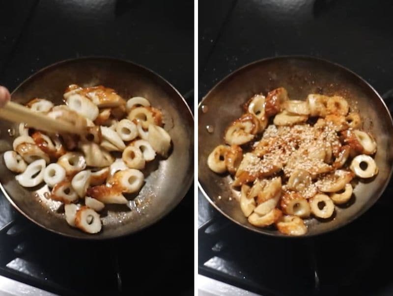 七味香るちくわの甘辛炒めを作ります