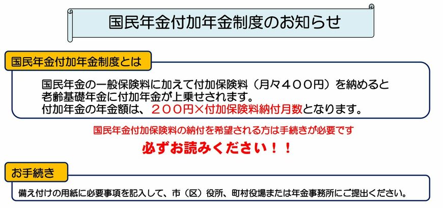 国民年金付加年金制度について