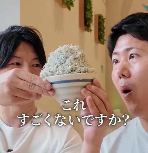 「道の駅伊豆月ケ瀬」の山盛りのしらす丼