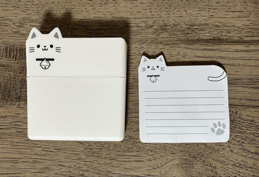 ダイソー、ねこふせんケースセット ワイド WH　画像