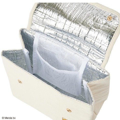 内側には保冷剤などが入るメッシュポケット付き