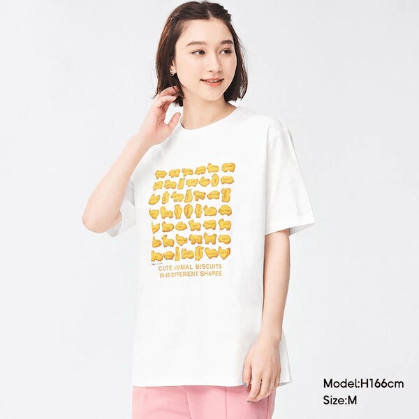 出所：GU　オーバーサイズT(5分袖) TABEKKO DOUBUTSU 1