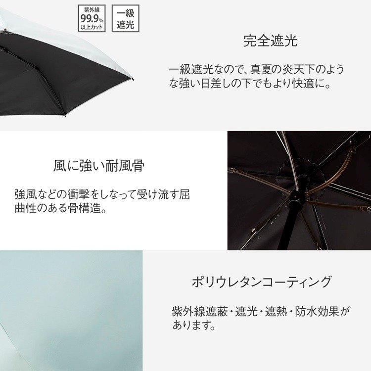 KEYUCA公式 折畳傘 遮光耐風 55cm 無地