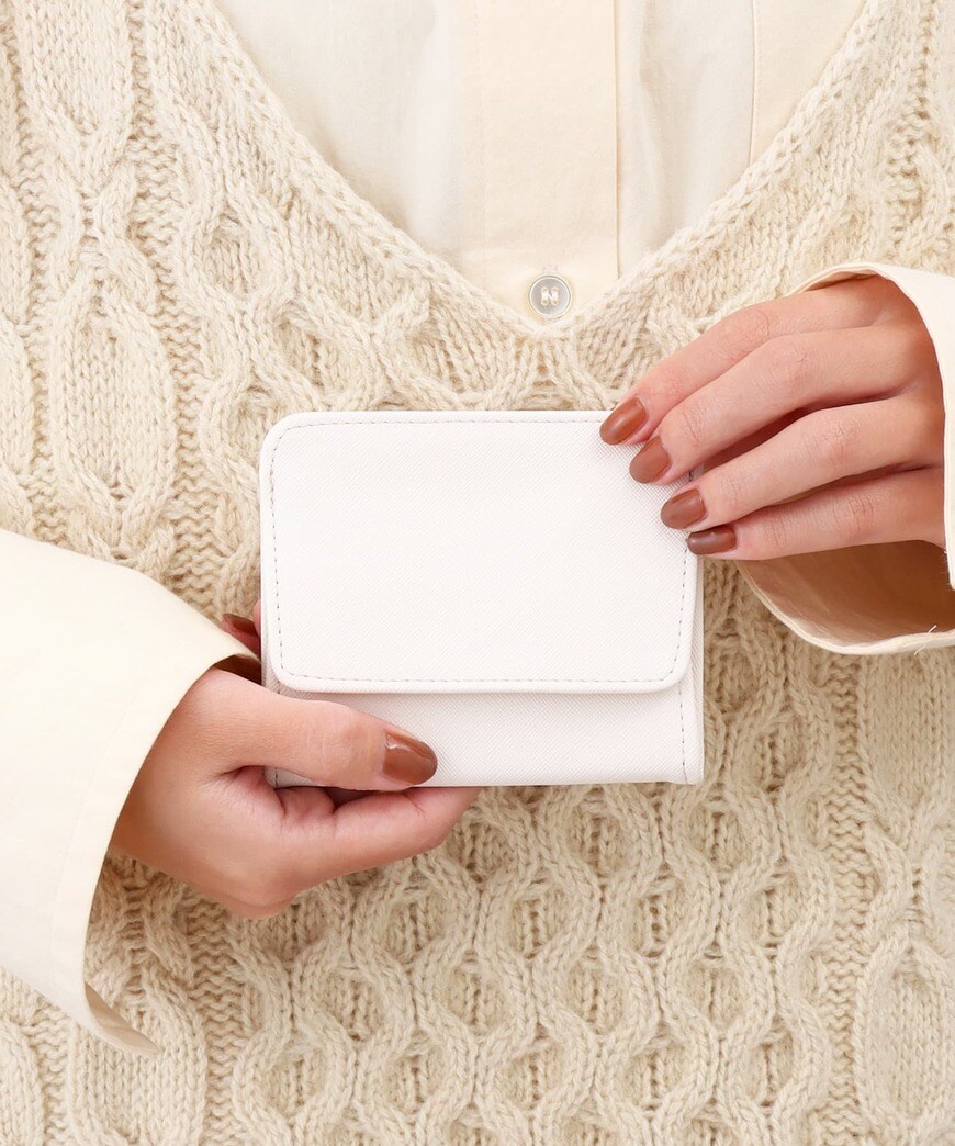 3COINS公式　極薄ミニウォレット（パープル）