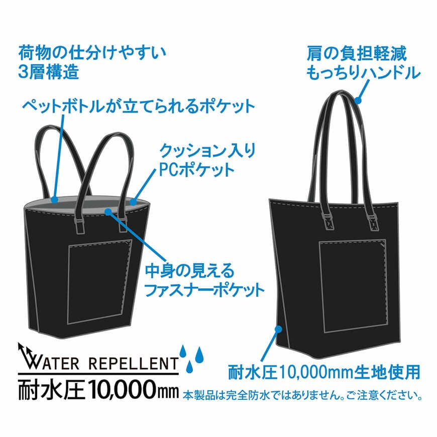 ワークマン公式　型くずれしにくいビジネストート　画像