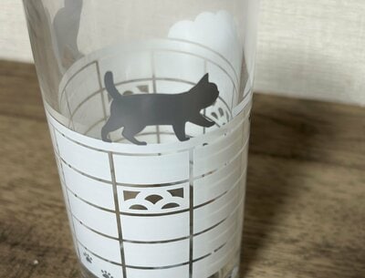 セリア、ガラスグラス ねこ商品画像