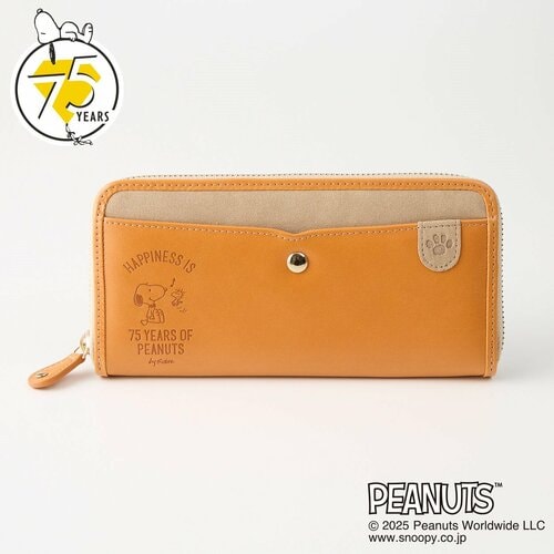 ピーナッツ(PEANUTS)75周年アートバイカラーラウンドファスナー長財布