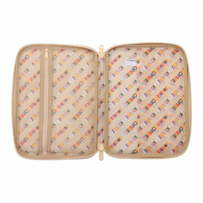 内側にプリントされたSTARBUCKSのカラフルなパターン