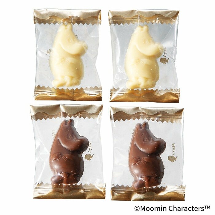 可愛いムーミン型のチョコレートが入っています