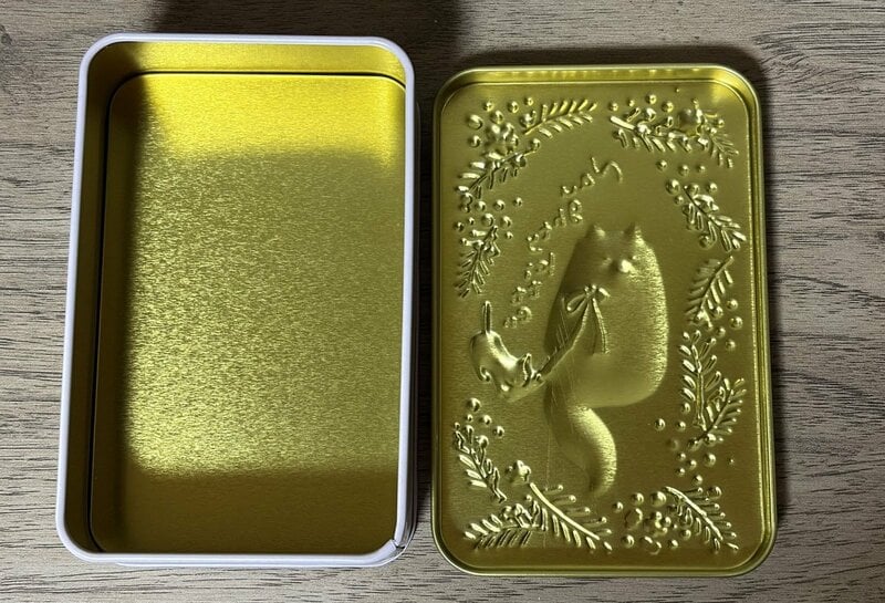 セリア、ギフト缶 猫×花筆者撮影写真