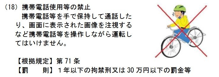 出所：警察庁交通局「自転車に係る主な交通ルール」